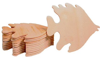 Creative Hobbies® 3.5 Inch Unfinished Wooden Shapes - Ready to Paint or Decorate Fish Shape | 12 Pack - size: 3.5 Inch - Fish