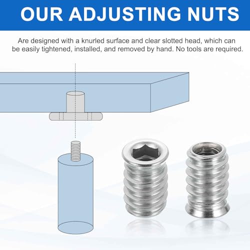 MECCANIXITY 4Pcs Threaded Inserts Nuts, M6x13mm Hex Socket Drive Nut Inserts for Wood - 304 Stainless Steel Screws Furniture Screw in Nuts Bolt Fastener Connector Wood - size: M6x13mm