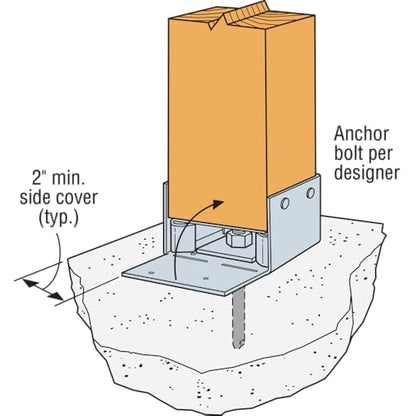 Simpson Strong-Tie ABW44Z ABW ZMAX Galvanized Adjustable Standoff Post Base for 4x4