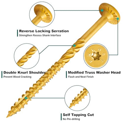 #14 x 4 Inch Wood Structural Lag Screws - size: #14 x 4"