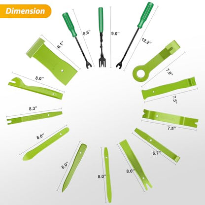 GOOACC 88Pcs Trim Removal Tool Auto Push Pin Bumper Retainer Clip Set - color: 88Pcs Clips Removal Kit Green