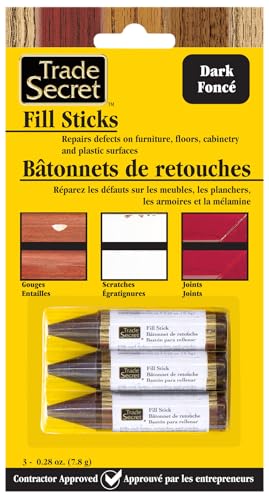 Wood Scratch Repair Fill Stick for Dark Surfaces, Touch-Up Kit, Set of 3 - color: Dark Tones
