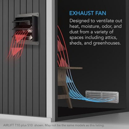 AC Infinity AIRLIFT S14, Shutter Exhaust Fan 14” with 10-Speed Controller - size: 14-Inch, Speed Controller