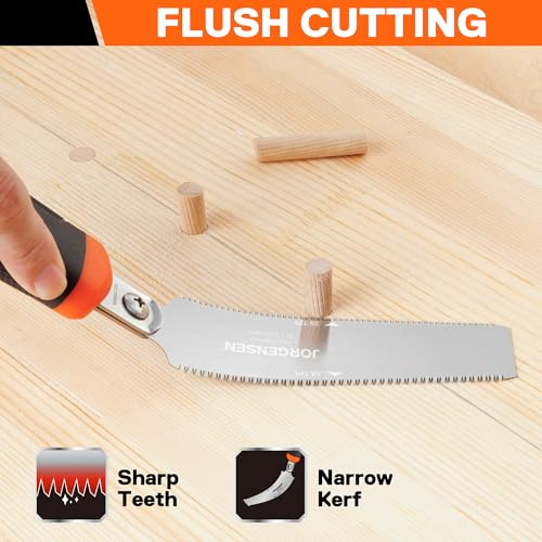 JORGENSEN Japanese Flush Cut Saw - 5 Inch Small Pull Saw & JORGENSEN 15 Inch Pro Hand Saw