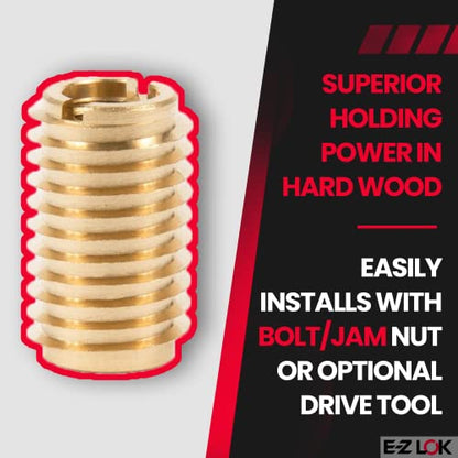 E-Z LOK Thread Insert for Hard Wood, 0.25-20, 0.75 in, 10 ct