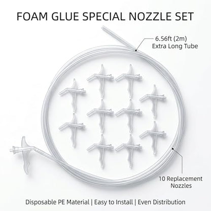 Spray Foam Nozzles, 6.56 Foot Length,1-Pack Replacement Tubes for Expansion Foam and 15 Tips,Caulking Suitable for DIY Spray Painting,Gun style - size: 6.56 Foot