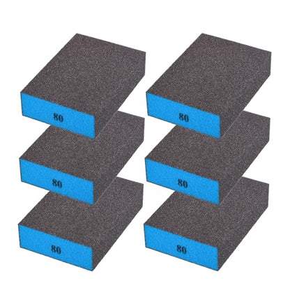 6Pcs 80Grit Sanding Sponges, Wet Dry Sanding Blocks - size: 80Grit