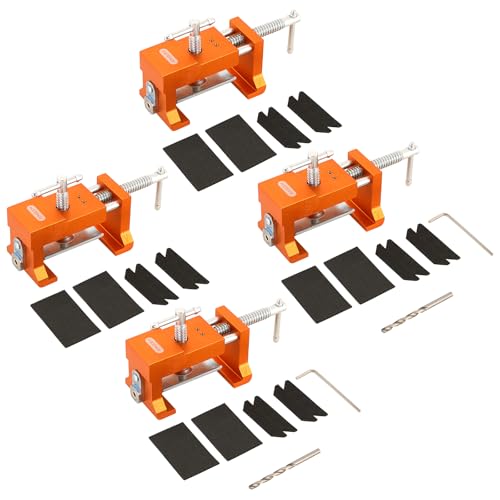 Cabinet Clamps 4 Pack, Protective Pads Included (4, Orange) - color: Orange