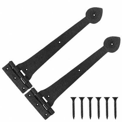 2 Pack 15" Heavy Duty T Strap Hinges with Screw, Classic Style