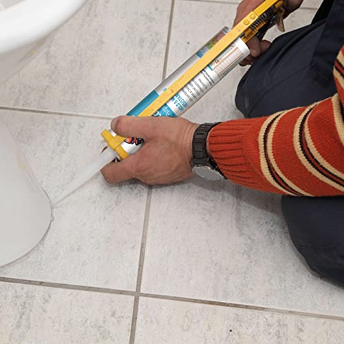 Kraken Bond White Silicone Sealant Waterproof% 100-10 fl oz Cartridge - RTV Silicone Caulk Kitchen and Bathroom, All Purpose, Window Caulking Sealant Outdoor Exterior Use Silicon, Gun Incl - 12 Pack - size: RTV Silicone White + Gun