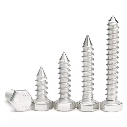 1/4 X 1-1/2" Hex Head Lag Screws Bolts, 304 Stainless Steel 18-8, Hexagon Head Wood Screws Hex Lag Screws, Pack of 20 - size: 1/4 X 1-1/2"