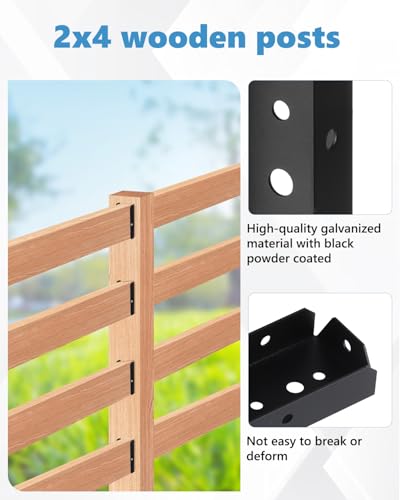 40 Pack 2x4 Fence Brackets for Wood Rail,18 Gauge