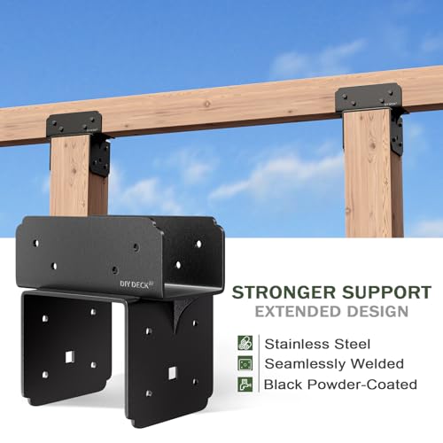 2Pack Stainless Steel Bracket for Wood 6x6(Actual 5.5"x5.5") Post to 4x6(Actual 3.5"x5.5") Beam Connector Post Anchor Base Metal Hardware ( P6x6-B(4x4/4x6)) - size: P6x6-B(4x4/4x6), style: 2Pack