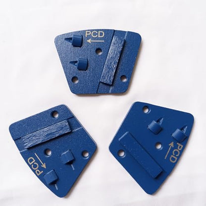 PCD Grinding Disc 3Pcs Trapezoid with Diamond for Concrete Epoxy Removal - style: M6 thread hole-PCD Left