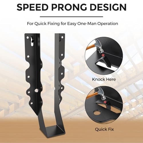 20Pcs Black 2x10 Joist Hangers for Wood,18 Gauge Face Mount Joist Hanger,Lu210 Joist Hangers Powder Coating,Hurricane Ties for Rafter,Rafter Brackets 2x10 for Deck,Floor,Roof Overhang,Ceiling Joist - size: 20 Pcs 2x10 Joist Hanger, style: Black