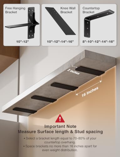 BATODA 10" Countertop Support Brackets (4PCS), Steel Knee Wall Support - size: 10 Inch