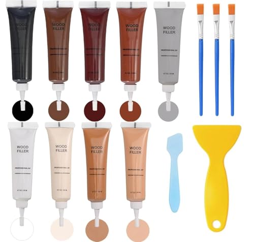 Kenbry Wood Repair Kit, 9 Colors Wood Filler for Furniture Scratch Repair - color: 9 Colors