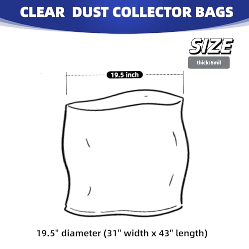 709563 Dust Collector Bags Clear Plastic 6 Pack