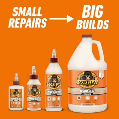 Gorilla Wood Glue, Fast Clamp, Water Resistant PVA, 8 oz - size: 8 Ounce