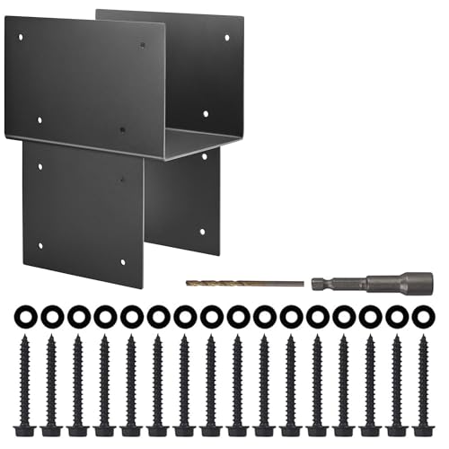 1 Pack 8x8 (Actual 7.5"x7.5") Metal Steel Post Cap Tie Brackets, Heavy Duty Pergola Bracket & Post to Beam Connector for Gazebo, Deck, Patio - size: 8in-1P