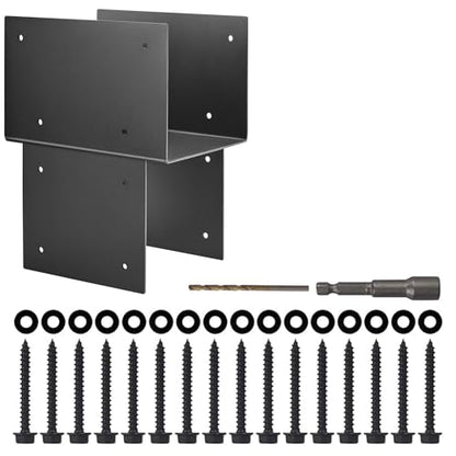 1 Pack 8x8 (Actual 7.5"x7.5") Metal Steel Post Cap Tie Brackets, Heavy Duty Pergola Bracket & Post to Beam Connector for Gazebo, Deck, Patio - size: 8in-1P