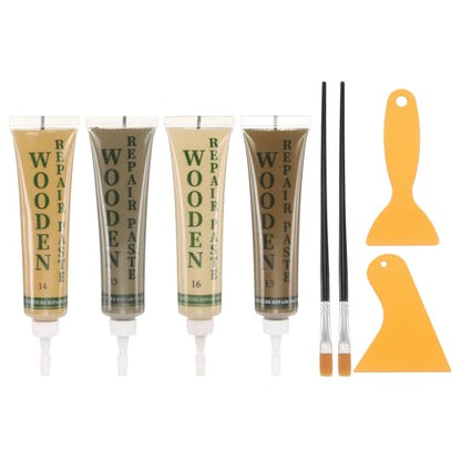 uxcell Wood Repair Kit 4 Color 0.88oz Wood Fillers Furniture Repair Kit - color: Light Walnut, Natural Wood, Grey Oak, Natural Cherry