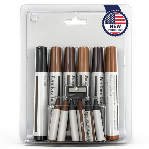 Wood Furniture Repair Kit Wood Markers - Set of 13 - Wood Repair Kit for Stains, Scratches, Wood Floors, Tables, Desks, Carpenters, Bedposts, Touch Ups, and Cover Ups (Wood Repair Kit)