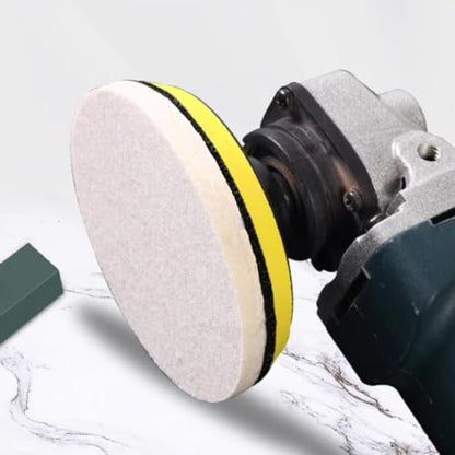 5 Pcs 5" Wool Felt Polishing Pads, Flocking Hook & Loop Back