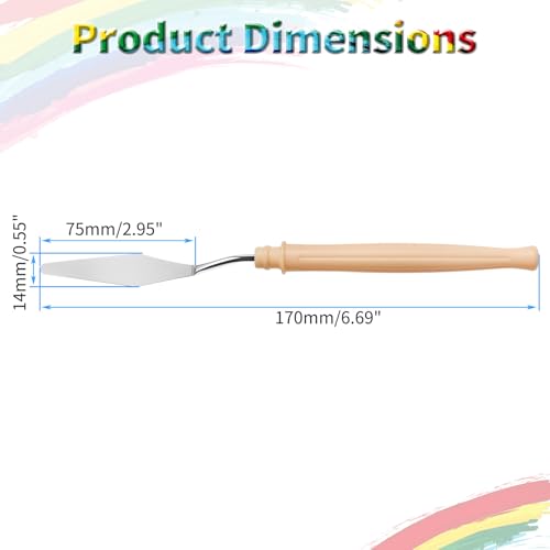 4 Pcs Palette Knife, #3 Pointed Head Spatula, Plastic Handle