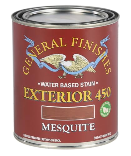 General Finishes Exterior 450 Water Based Wood Stain, 1 Quart, Mesquite - color: Mesquite, size: 1 Quart