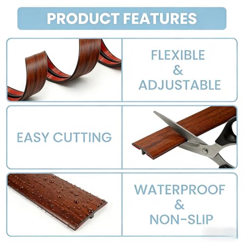PVC T-Molding Floor Transition Strip 9.84ft x 1.97" (Yellow Oak Woodgrain) - color: Yellow Oak Woodgrain, size: 9.84 ft x 1.97 in