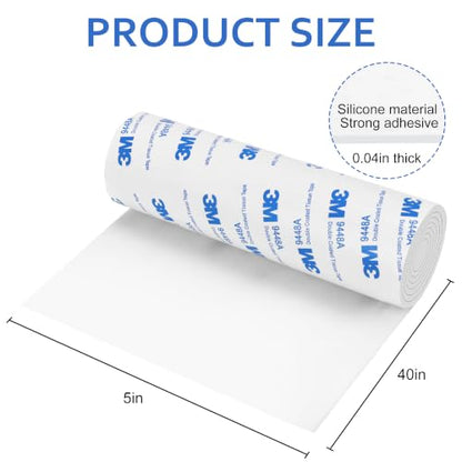 Silicone Furniture Pads, 5" x 40" Non Slip Furniture Pads - color: White, size: 1 PC 5 x 40 inch (Silicone)