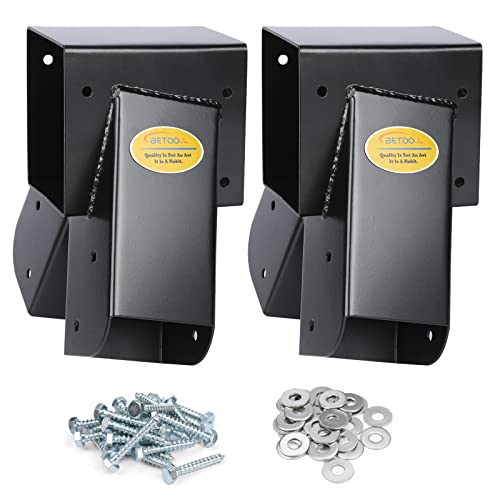 BETOOL Swing Set Brackets - 2pcs A Frame Swing Bracket Hardware with All Mounting Accessories (Black) - style: End Brackets(2Pcs-Black)