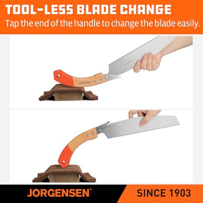 JORGENSEN KATABA 10-3/8 Inch Japanese Pull Saw with Curved Handle