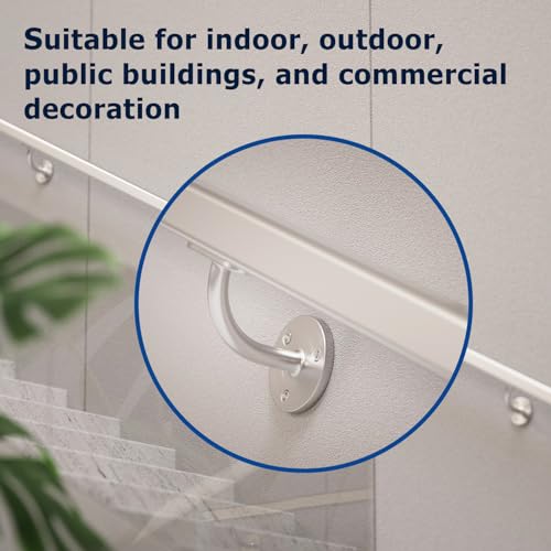 Handrail Stair Brackets, 4 Pack Heavy Duty Stainless Steel 304 Satin Nicke Hand Rail Bracket for Stairways Handrail, Staircase Bracket - size: Stainless Steel 304, style: 4 Pack