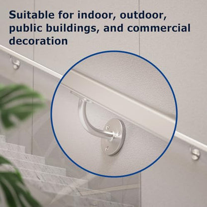 Handrail Stair Brackets, 4 Pack Heavy Duty Stainless Steel 304 Satin Nicke Hand Rail Bracket for Stairways Handrail, Staircase Bracket - size: Stainless Steel 304, style: 4 Pack