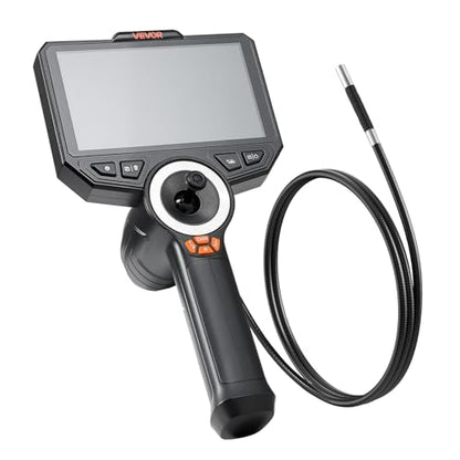 VEVOR 4-Way Articulating Borescope with Light, True 1080P HD Industrial Endoscope Inspection Camera with Articulated Probe, Flexible Snake Scope Cam for Wall Automotive Engine Inspect-4.9FT - size: 0.24-inch Probe