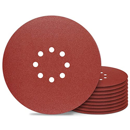 Awutzut 9 inch Sanding Discs 150 Grit 8 Holes Hook and Loop Sandpaper for Drywall Sander 10Pack - style: 150 Grit