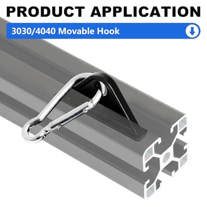 12 Pack 3030/4040 Extrusion Sliding Hook Black - color: Black, size: 30/40-Sliding Hook