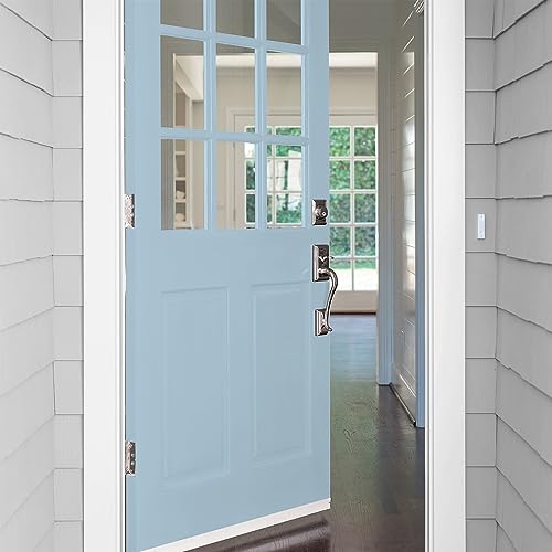 Glidden Total Exterior Paint & Primer All-in-One, Graceful/Blue, Satin, 1 Gallon - color: Graceful, size: 128 Fl Oz (Pack of 1)