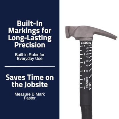 Boss Hammer 12 oz Ti64 Titanium Hammer, Poly Fiberglass Handle - size: 12 oz., style: Milled Faced