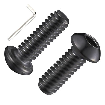 Wensilon (50Pcs) 1/4-20 * 3/4 Button Head Socket Cap Bolts Screws, 304 Black Stainless Steel, Allen Hex Drive, Bright Finish, Fully Machine Thread - color: Black, size: A 1/4-20*3/4