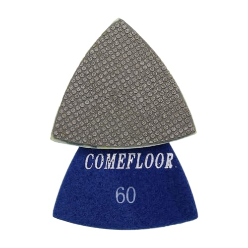 Triangular Diamond Polishing Pads for Corner Edge, Electroplated Sanding Pads for Oscillating Multi-Tools, 3’’(80mm), Grit 60, 4PCS - style: 60#