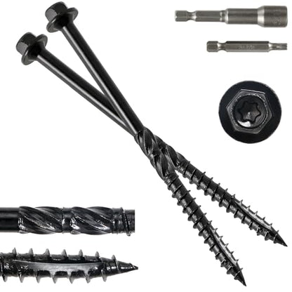#14 x 5 Wood Structural Screws - color: Black, size: 5 Inch