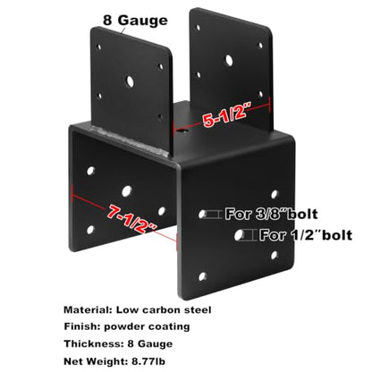 GBGS 8x8 to 6x6 Post Connector,Heavy Duty Pergola Bracket,1 Pack - size: 8x8 Post to 6x6 Beam