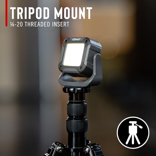 Coast QB2R 2000 Lumens Voice Control Rechargeable Utility Light, Six Light Modes, 75 Hour Run Time, Magnetic Base