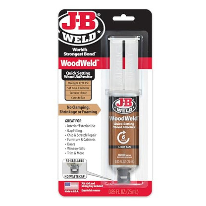 J-B Weld 50151 WoodWeld Epoxy Syringe - Light Tan -.85 fl. oz. - size: 25 ml