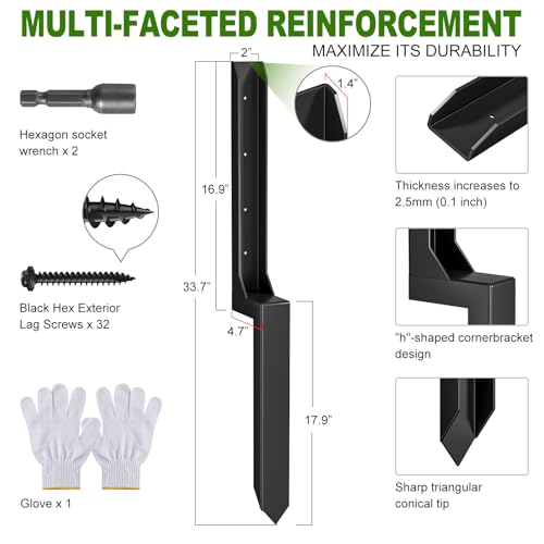 Fence Post Repair Kit，(One-Piece 33.7",8 pcs) - size: One-Piece (33.7")