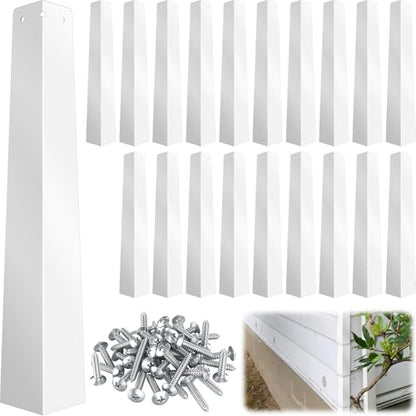 ForoGore 20 Pcs White Aluminum Siding Corners, 1.2x1.7x11.4 in