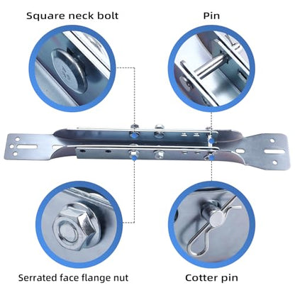 Garage Door Parts Reinforcement Bracket, Adjustable Garage Door Opener Bracket, Fits 18"-24" Panel, 2 Pack - color: 2 Pack